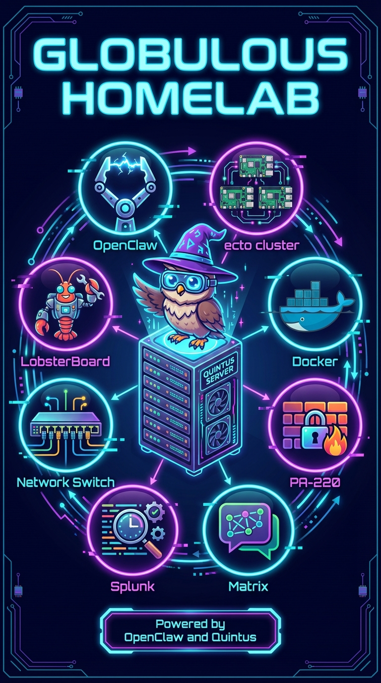 Globulous Homelab — Powered by OpenClaw and Quintus